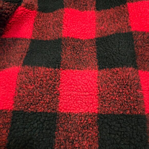 Steve Madden Fleece Hooded Jacket Red Black Buffalo Plaid $225 2X Women's Plus - Picture 3 of 10